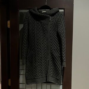 Forest Green Claddagh Heart Design Side Zip Cardigan